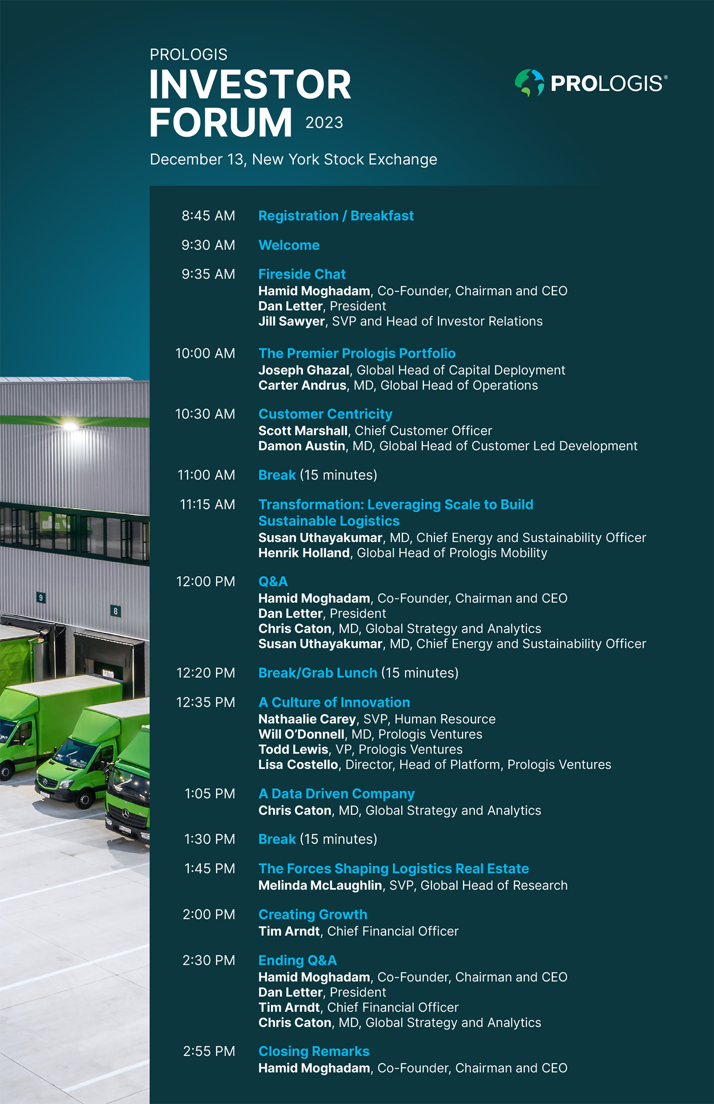 Investor Forum Event Agenda